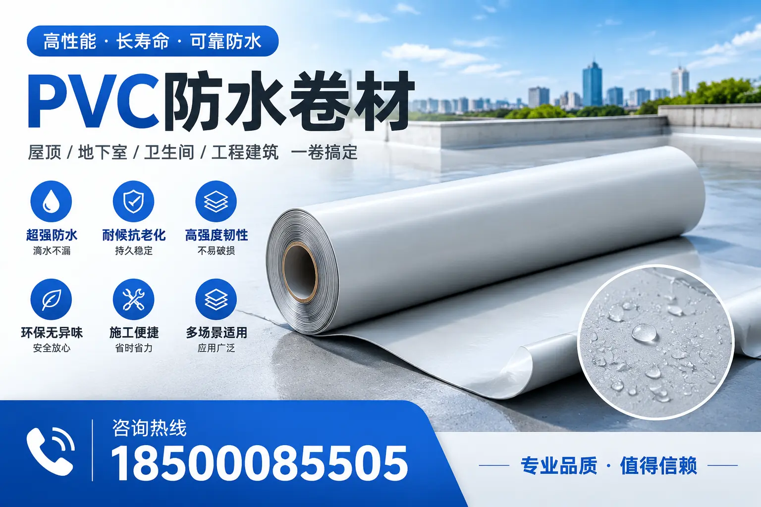 PVC防水卷材的防水效果评测，适合昌江的科学依据